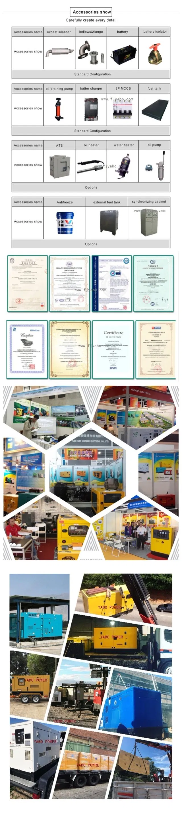 10kVA 25kVA 100kVA 200kvacummins Perkins Soundproof Diesel Generator