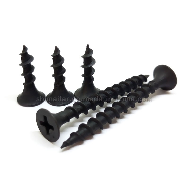 3.5X25 Black Coarse Thread Drywall Screws with 1022A Material