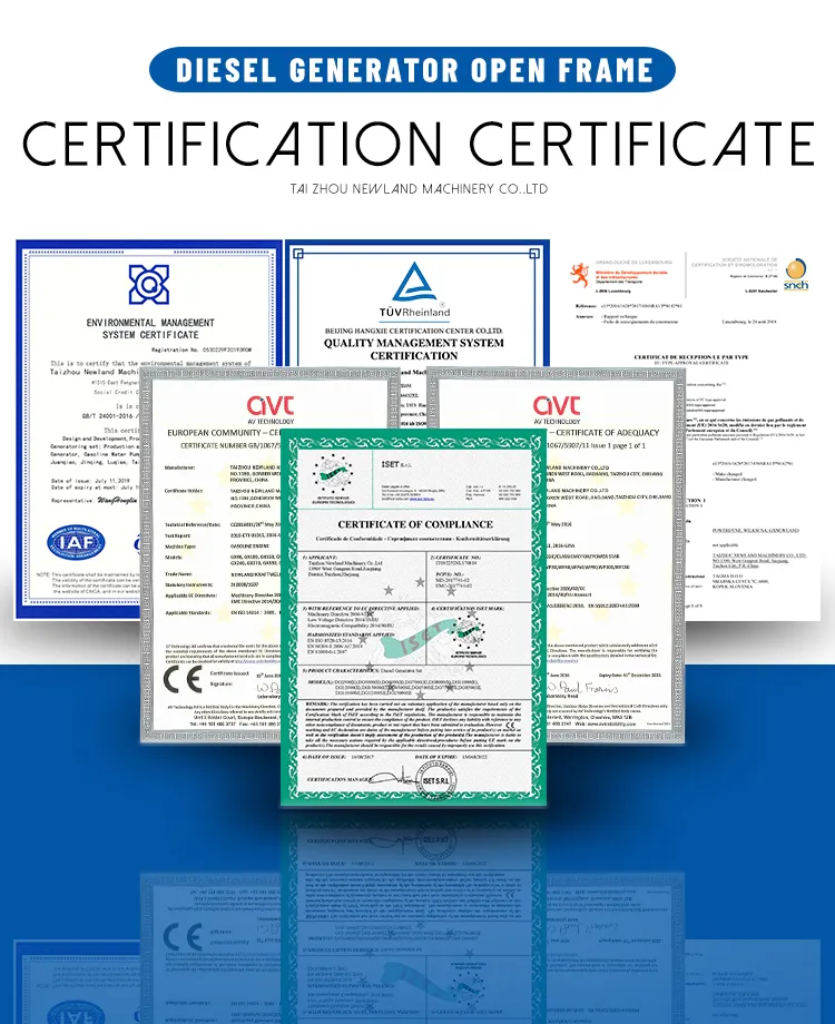 7.5kw Air Cooled Open Frame Diesel Generator