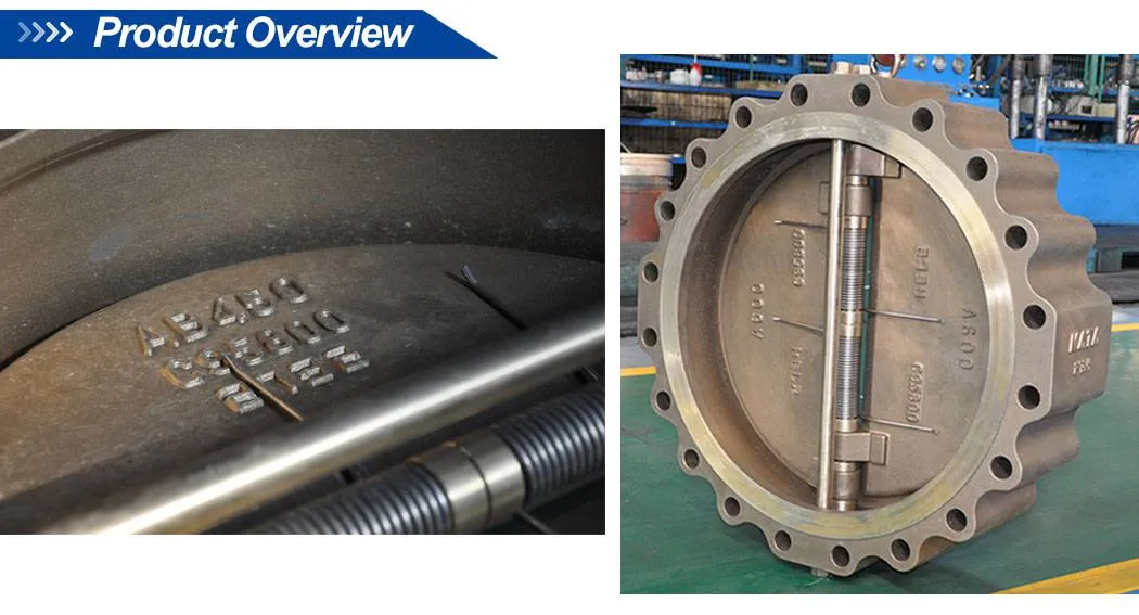 API594 2" to 54"150lb Wcb Body Wafer Type Dual Plate Check Valve