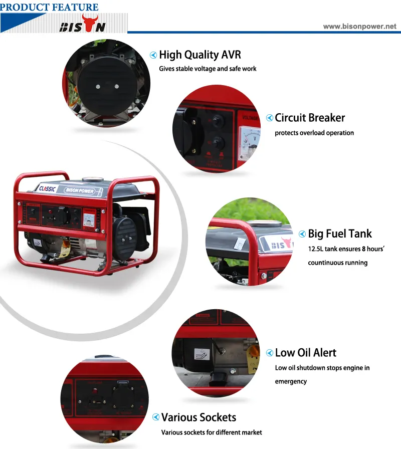 Bison (China) BS1800A 1kw China Manufacturer Portable Household Generator 156f