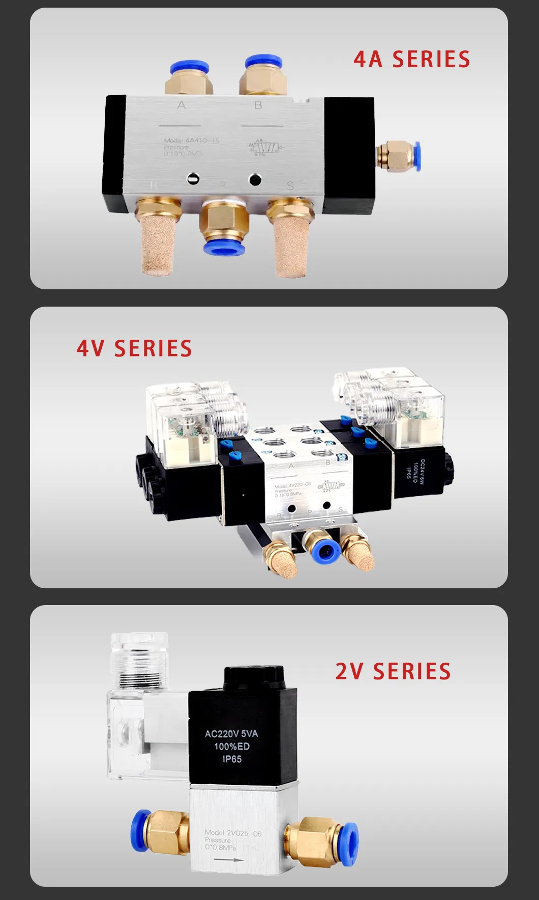 China Factory Sale 4V1 Series Aluminum Alloy Air Control Solenoid Valve