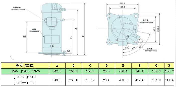 Daikin Compressor, Air Condition Compressor, Jt132g/Jt140g/ Jt160g /Jt170g