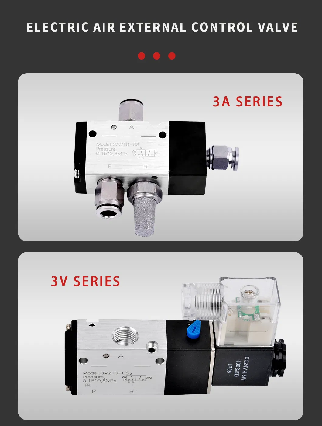 Factory Direct Sales Pneumatic Air Components Pneumatic Control Solenoid Valves