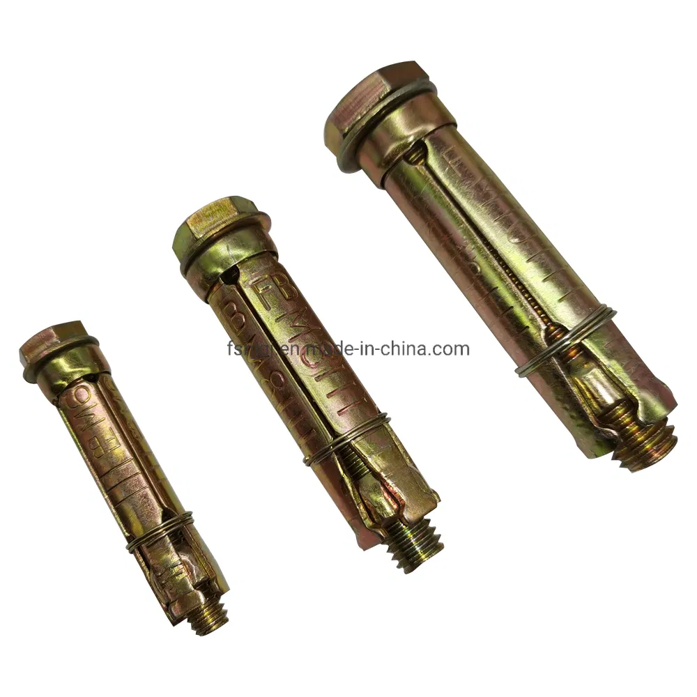Heavy Duty 4PCS Shield Fix Anchor Bolts with Grade 4.8-12.9 (M6*50/M8*60/M10*70/M12*90)