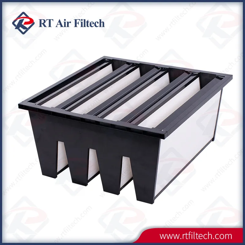 HEPA Filter Blue Plastic Frame V-Bank Filter Media Pack