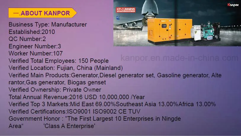 Kpc45 50Hz&nbsp; 36kw Cummins 4bt3.9g2/36kw&nbsp; Kanpor Stf184j Alternator&nbsp; Diesel Generator