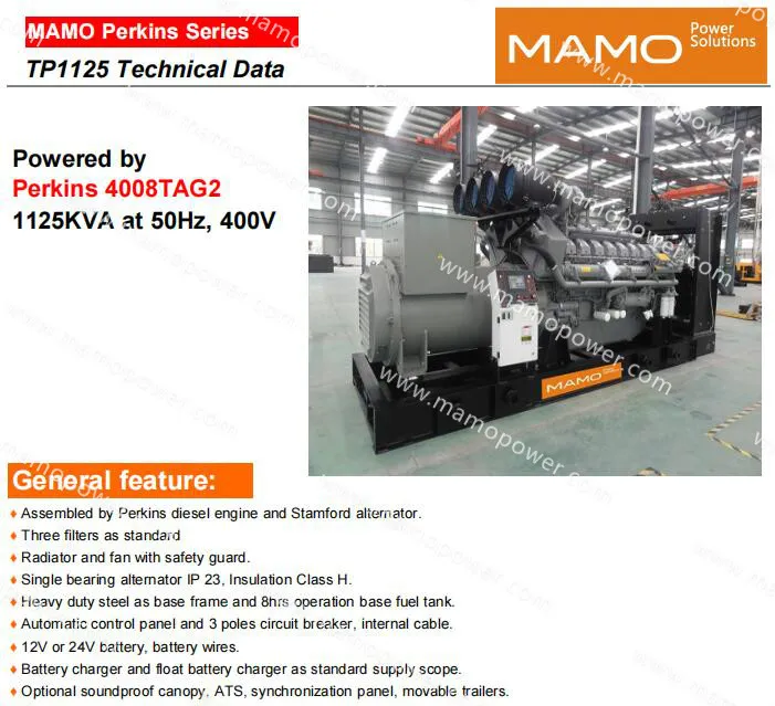 Largest Diesel Generator Quietest Diesel Generator Big Diesel Generator1000kw/1250kVA