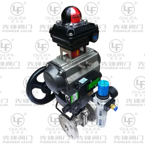 Pneumatic Flanged Ball Valve with Air Filter (Q641PPL-64P)