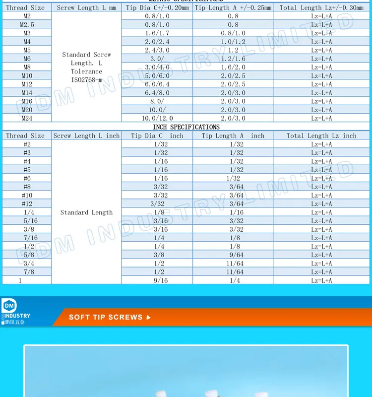 Stainless Steel Set Screw with Soft Tip M3*3